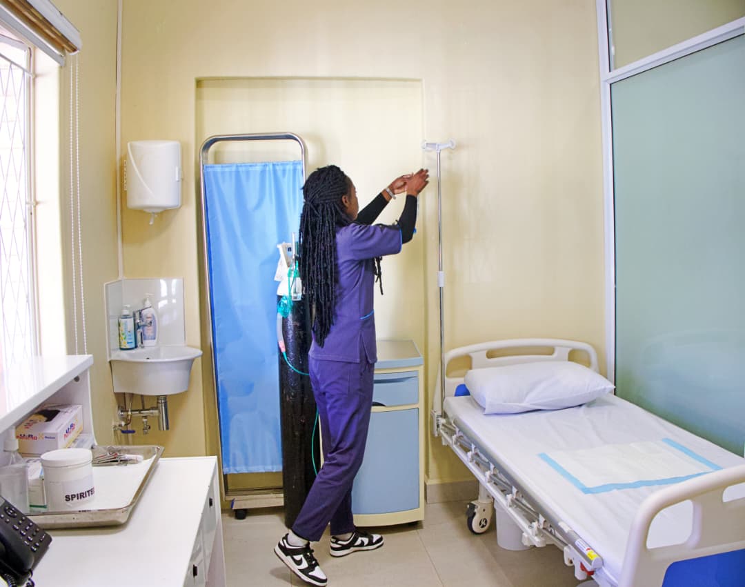 Nurse preparing a treatment room